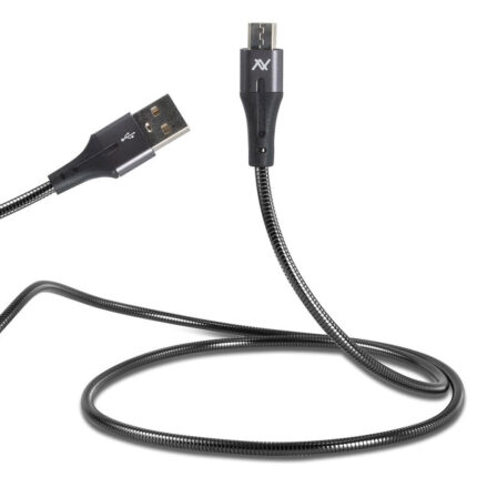 Lavvento USB-A to Micro Metal Cable 1M - Silver