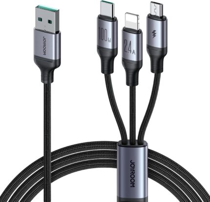 Joyroom cable S-A21 100W (USB-A to L+C+M) 1.2m - Black