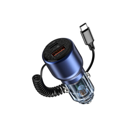 RECCI Car Charger PD 65W With USB-C Cable - RCC-N22 - Blue