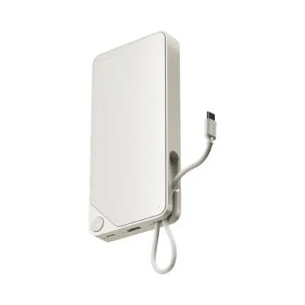 momax 1 -Power X 10000mAh Battery Pack with Built-in USB-C Cable - IP152W - White